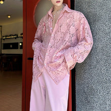 Load image into Gallery viewer, French Retro Sheer Lace Embroidered Shirt
