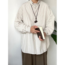 Load image into Gallery viewer, Japanese Striped Loose-fitting Long-sleeved Shirt
