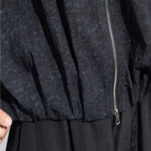 Load image into Gallery viewer, Women Pleated Textured Zip-up Collar Shirt
