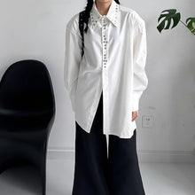 Load image into Gallery viewer, Rivet Loose Casual Padded Shoulder Shirt
