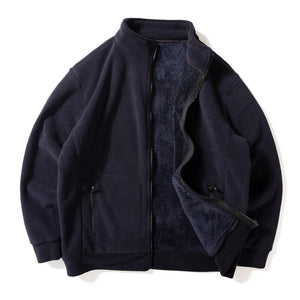 Double-faced Velvet Thickened Loose Casual Stand Collar Jacket