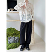 Load image into Gallery viewer, Lace and Beaded Long-sleeved Shirt
