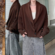 Load image into Gallery viewer, Lapel Button-down Knitted Sweater Coat
