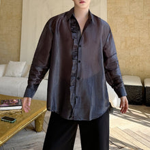 Load image into Gallery viewer, Shiny Casual Solid Color Party Stage Show Shirt
