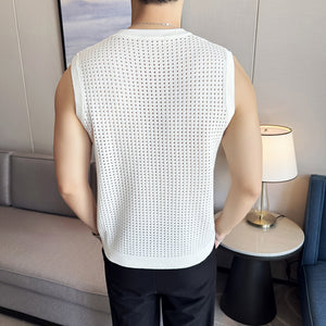 Mesh Hollow Ice Silk Vest