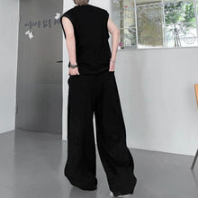 Load image into Gallery viewer, Solid Color Collar Contrasting Vest Casual Wide-leg Trousers Two-piece Suit
