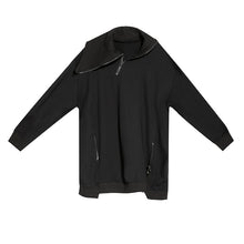 Load image into Gallery viewer, Stand Collar Zipper Loose Irregular Sweatshirt
