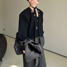 Load image into Gallery viewer, Collarless Loose Metal Button Jacket
