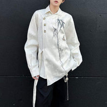 Load image into Gallery viewer, Bamboo Butterfly Lapel Jacquard Shirt
