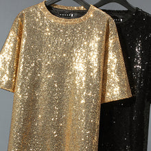 Load image into Gallery viewer, Gold Sequin Nightclub Stage T-shirt
