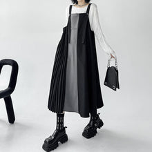 Load image into Gallery viewer, Pleated Paneled Suspender Dresss
