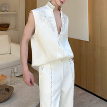 Load image into Gallery viewer, Handmade Pearl Embroidered Jacquard Stand Collar Vest

