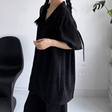Load image into Gallery viewer, Heavy Floral Hollow Cuban Collar Shirt
