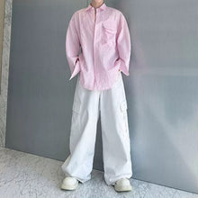 Load image into Gallery viewer, Loose-Fit Striped Collared Shirt
