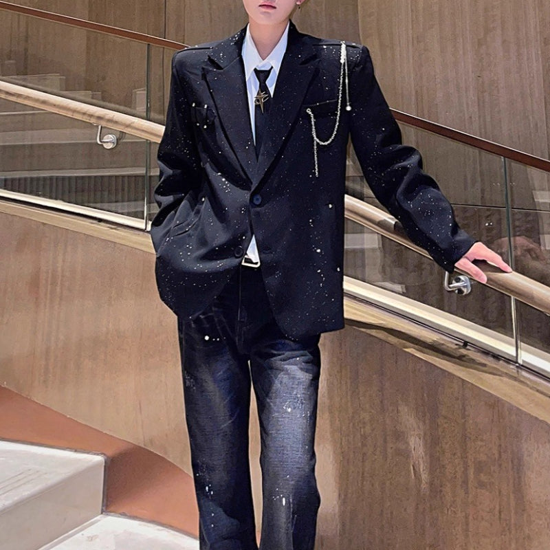 Gypsophila Pearl Necklace Casual Suit Jacket