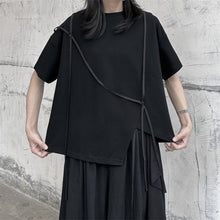 Load image into Gallery viewer, Japanese Style Irregular Round Neck Loose T-shirt
