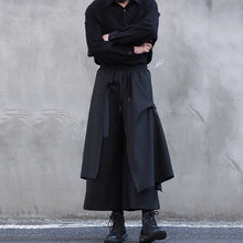Load image into Gallery viewer, Loose Elastic Waist Wide Leg Fake Two Piece Culottes
