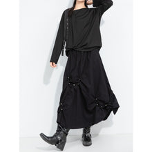 Load image into Gallery viewer, Women's Elastic-waist  Rivet Detail Asymmetrical Hem Balloon Skirt

