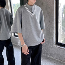 Load image into Gallery viewer, Striped Loose Heavyweight Casual T-shirt

