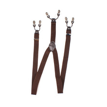Load image into Gallery viewer, Adjustable Detachable Y Back Leather Suspenders Braces
