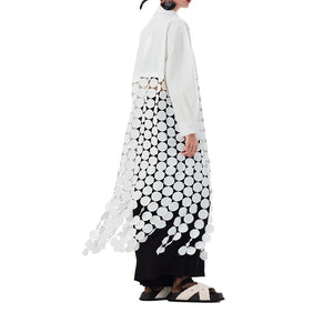 Spliced Hollow Circle Tassel Casual Shirt Dress