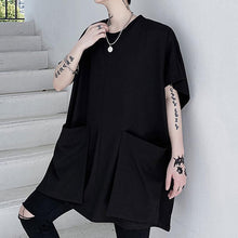 Load image into Gallery viewer, Loose pockets Round neck Short Sleeve T-shirt
