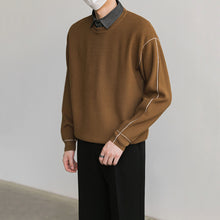 Load image into Gallery viewer, Color-blocked Faux Two-piece Knit Sweater
