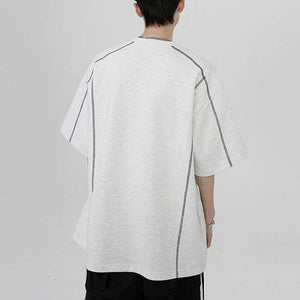 American Deconstructed Patchwork Loose Casual T-shirt
