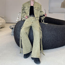 Load image into Gallery viewer, Washed Multi-pocket Workwear Denim Suit
