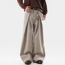 Load image into Gallery viewer, American Loose Striped Wide-leg Tweed Pants
