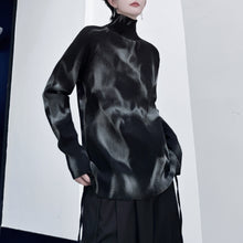 Load image into Gallery viewer, Stand Collar Spray-painted Knitted Sweater
