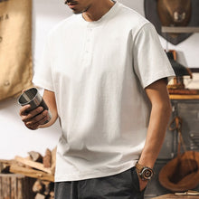 Load image into Gallery viewer, 250g Heavyweight Loose Fit Cotton Henley Shirt
