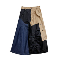Load image into Gallery viewer, High-waist Denim Contrast Skirt
