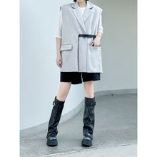 Load image into Gallery viewer, Womens Large Pocket Dropped Shoulder Sleeveless Blazer Vest
