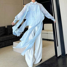 Load image into Gallery viewer, Long Ribbon Layered Loose Shirt
