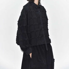 Load image into Gallery viewer, Tassel-trimmed Patchwork Lapel Loose Shirt
