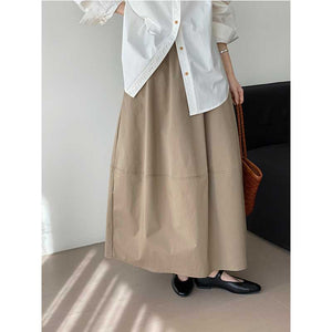 Elastic Waist Loose Casual Long Skirt