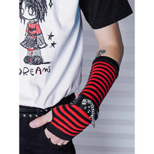Load image into Gallery viewer, Dark Striped Sleeves Gloves
