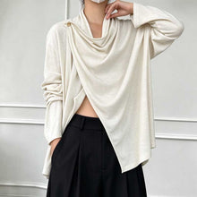 Load image into Gallery viewer, Retro Textured Knit Irregular Shawl Cardigan

