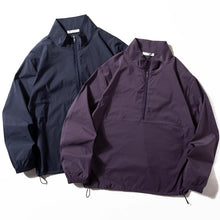 Load image into Gallery viewer, Stand Collar Loose Casual Half Zip Jacket
