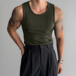 American Vertical Striped Slim Fit Knitted Vest