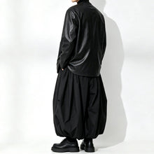 Load image into Gallery viewer, Japanese Loose Pleated V Neck PU Leather Jacket
