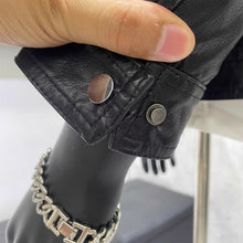 Load image into Gallery viewer, PU Stand Collar Slim Jacket
