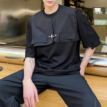 Load image into Gallery viewer, Round Neck Fake Two Piece Casual T-shirt
