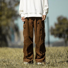 Load image into Gallery viewer, Japanese Retro Loose Corduroy Pocket Pants
