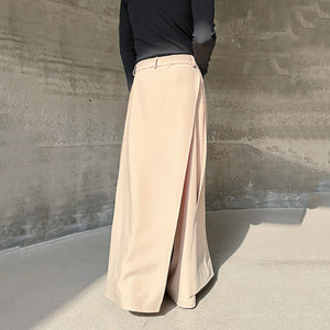 Casual Fake Two Piece Straight Leg Loose Wide Leg Pants