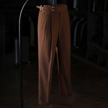 Load image into Gallery viewer, Italian Casual Paris Buckle Straight Business Trousers
