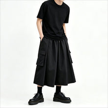 Load image into Gallery viewer, High-Waisted Pockets Wide-Leg Skirt-Pants
