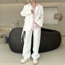 Load image into Gallery viewer, French Rose-ribbon Suit Jacket Straight-leg Casual Trousers Two-piece Set
