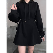 Load image into Gallery viewer, Loose Hooded Sweatshirt Dress
